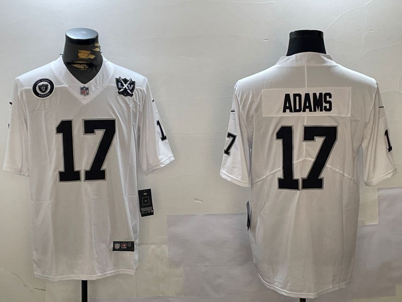 Men Oakland Raiders #17 Adams White Second generation 2024 Nike Limited NFL Jersey style 4